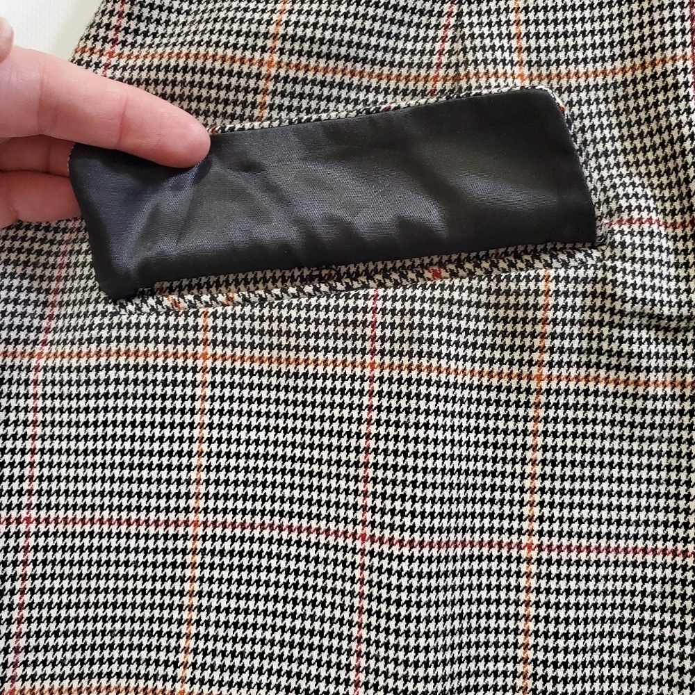 2474 * Forever 21 Contemporary Houndstooth Print Mini Skirt Black White Size S - Picture 6 of 8